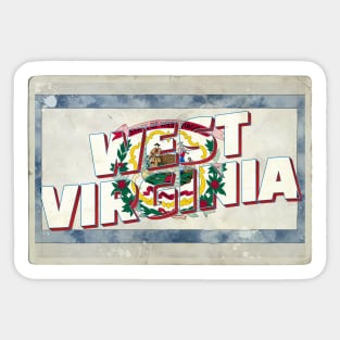 West Virginia vintage style retro souvenir Sticker